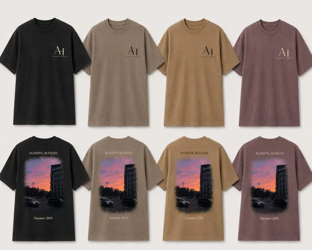Aperçu des déclinaisons de couleur pour le t-shirt Moment 001