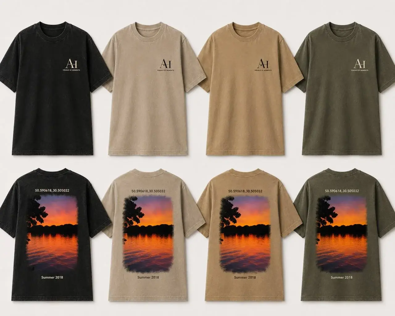 Aperçu des déclinaisons de couleur pour le t-shirt Moment 003